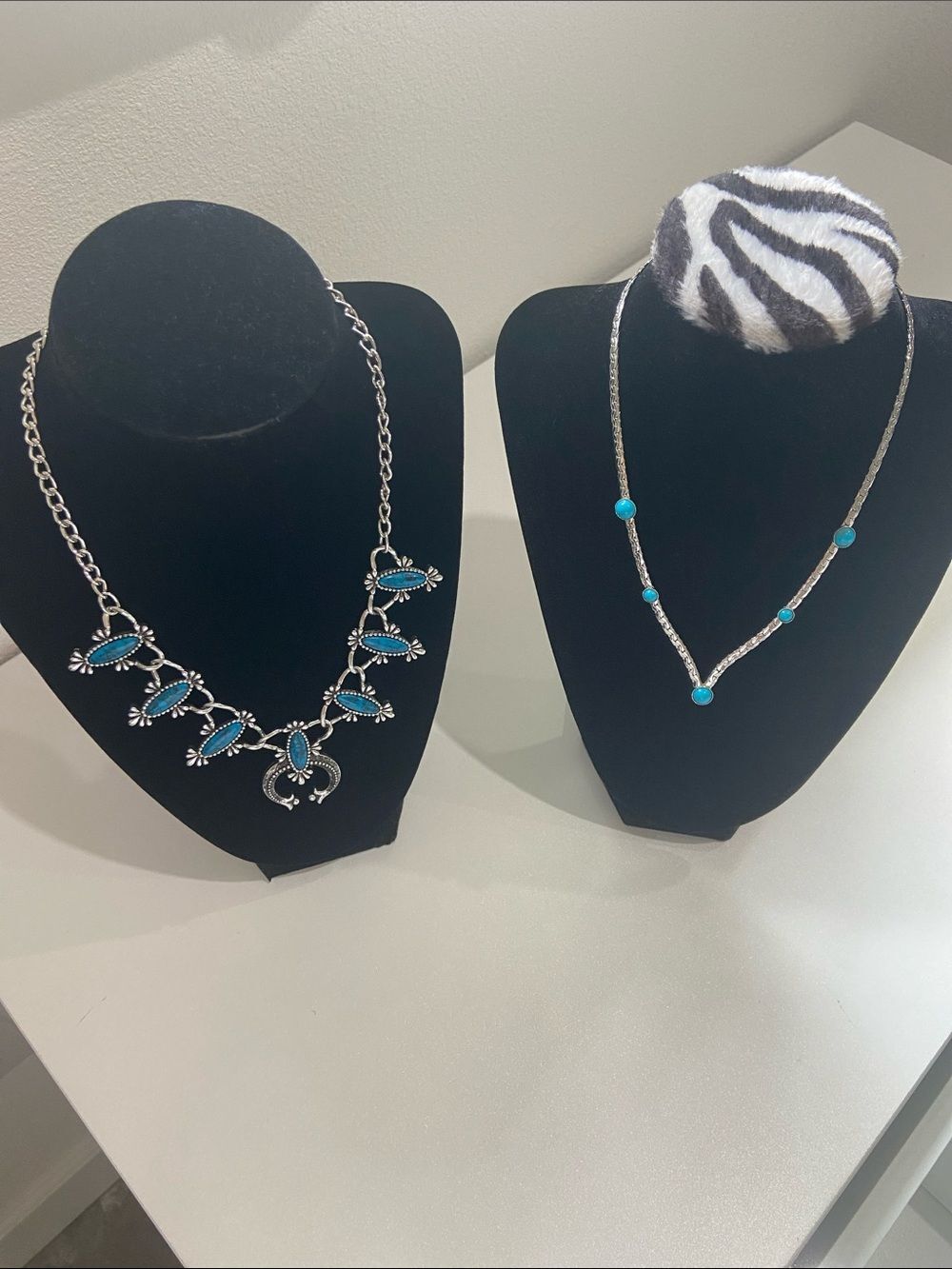 VTGE Sarah Coventry Turquoise Blue Statement and Pendant Necklaces